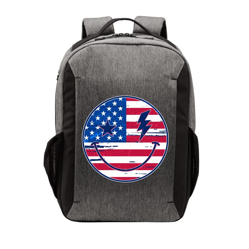 Patriotic USA American Flag Smiley Emoji Vector Backpack