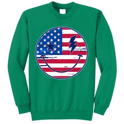 Patriotic USA American Flag Smiley Emoji Sweatshirt