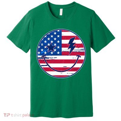 Patriotic USA American Flag Smiley Emoji Premium T-Shirt