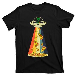 Pizza Ufo Alien Eating Pizza A Ufo Extraterrestrial T-Shirt