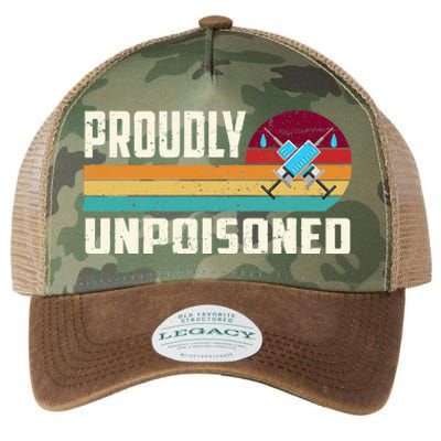 Proudly Unpoisoned Antivax No Vax Anti Vaccine Vintage Retro Legacy Tie Dye Trucker Hat