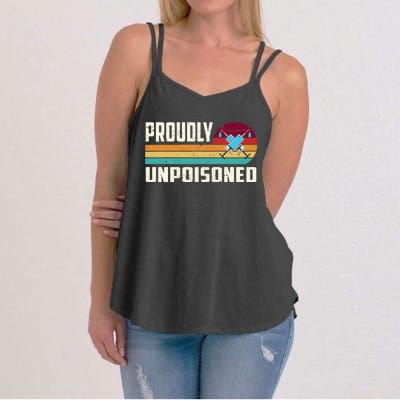 Proudly Unpoisoned Antivax No Vax Anti Vaccine Vintage Retro Women's Strappy Tank