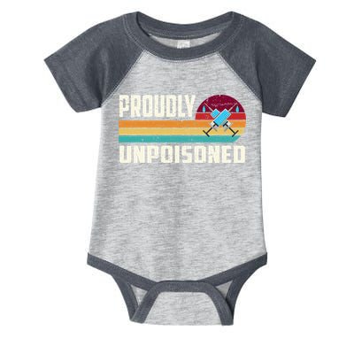 Proudly Unpoisoned Antivax No Vax Anti Vaccine Vintage Retro Infant Baby Jersey Bodysuit