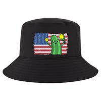 Pickleball US American Flag Pickle With Paddle Pickle Ball Cool Comfort Performance Bucket Hat