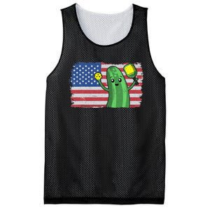 Pickleball US American Flag Pickle With Paddle Pickle Ball Mesh Reversible Basketball Jersey Tank