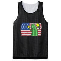 Pickleball US American Flag Pickle With Paddle Pickle Ball Mesh Reversible Basketball Jersey Tank