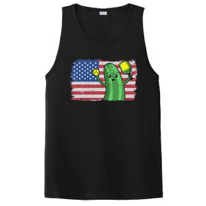 Pickleball US American Flag Pickle With Paddle Pickle Ball PosiCharge Competitor Tank