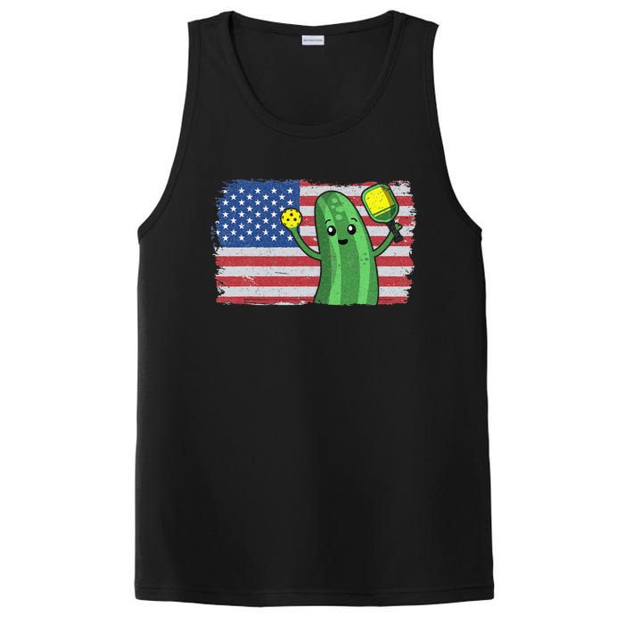 Pickleball US American Flag Pickle With Paddle Pickle Ball PosiCharge Competitor Tank