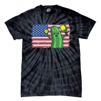 Pickleball US American Flag Pickle With Paddle Pickle Ball Tie-Dye T-Shirt