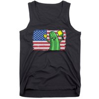 Pickleball US American Flag Pickle With Paddle Pickle Ball Tank Top