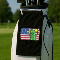 Pickleball US American Flag Pickle With Paddle Pickle Ball Golf Towel