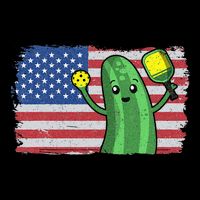 Pickleball US American Flag Pickle With Paddle Pickle Ball Zip Tote Bag