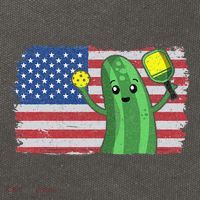 Pickleball US American Flag Pickle With Paddle Pickle Ball Cotton Canvas Backpack