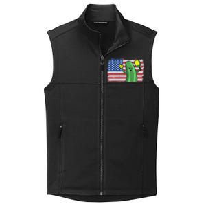 Pickleball US American Flag Pickle With Paddle Pickle Ball Collective Smooth Fleece Vest