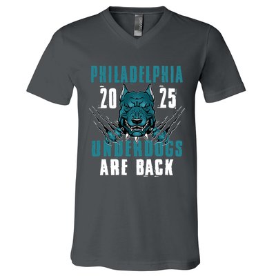 Philadelphia Underdogs Are Back 2025 Football Fan V-Neck T-Shirt