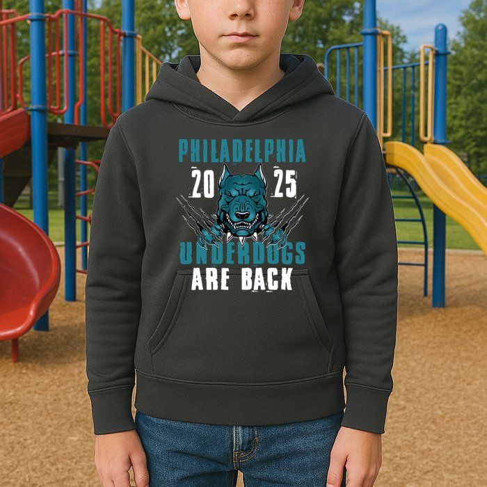 Philadelphia Underdogs Are Back 2025 Football Fan Kids Hoodie