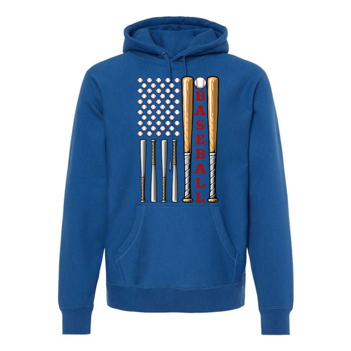 Patriotic Us American Baseball Flag Gift Vintage Baseball Flag Cute Gift Premium Hoodie