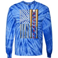 Patriotic Us American Baseball Flag Gift Vintage Baseball Flag Cute Gift Tie-Dye Long Sleeve Shirt