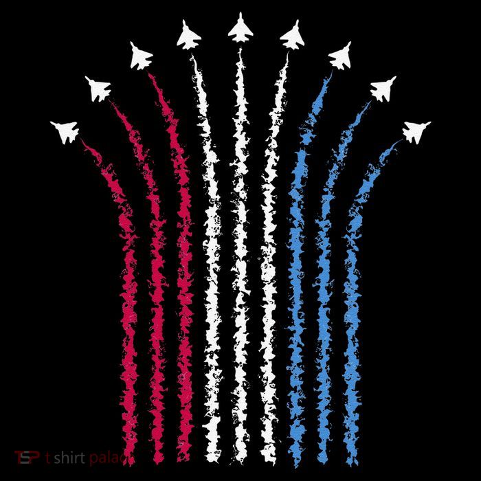Patriotic Usa American Red White Blue Flag Jets 4th Of July Gift Tall T-Shirt