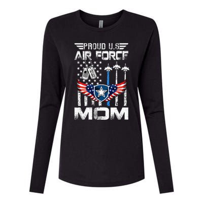 Proud U.S A.Ir Force Mom Flag Graduation Mom Womens Cotton Relaxed Long Sleeve T-Shirt