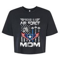 Proud U.S A.Ir Force Mom Flag Graduation Mom Bella+Canvas Jersey Crop Tee