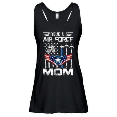 Proud U.S A.Ir Force Mom Flag Graduation Mom Ladies Essential Flowy Tank