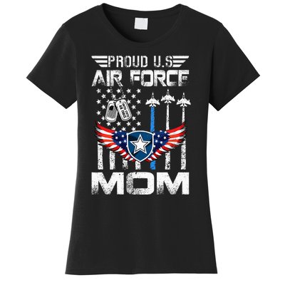 Proud U.S A.Ir Force Mom Flag Graduation Mom Women's T-Shirt