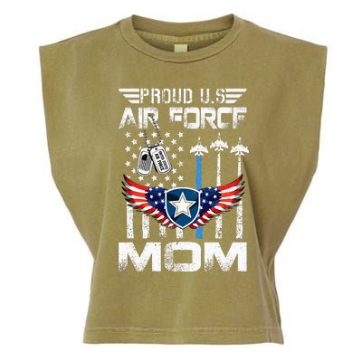 Proud U.S A.Ir Force Mom Flag Graduation Mom Garment-Dyed Women's Muscle Tee