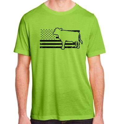 Patriotic Us American Cow Design Farmer Flag Gift Adult ChromaSoft Performance T-Shirt