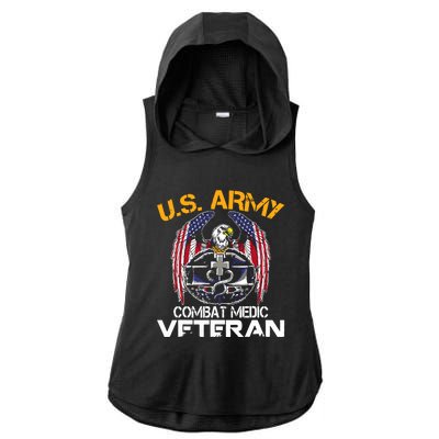 Proud US ARMY Combat Medic, Perfect Veteran Medical Military Ladies PosiCharge Tri-Blend Wicking Draft Hoodie Tank