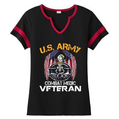 Proud US ARMY Combat Medic, Perfect Veteran Medical Military Ladies Halftime Notch Neck Tee