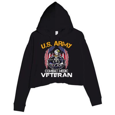 Proud US ARMY Combat Medic, Perfect Veteran Medical Military Crop Fleece Hoodie