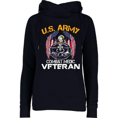 Proud US ARMY Combat Medic, Perfect Veteran Medical Military Womens Funnel Neck Pullover Hood