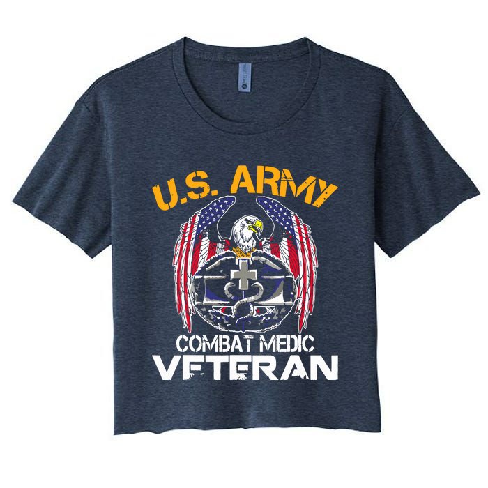 Proud US ARMY Combat Medic, Perfect Veteran Medical Military Women's Crop Top Tee