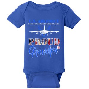 Proud Us Air Force Grandpa Pride Military Family Tee Gift Usaf Gift Baby Bodysuit