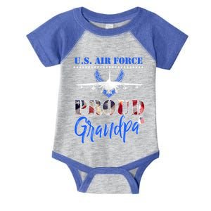 Proud Us Air Force Grandpa Pride Military Family Tee Gift Usaf Gift Infant Baby Jersey Bodysuit