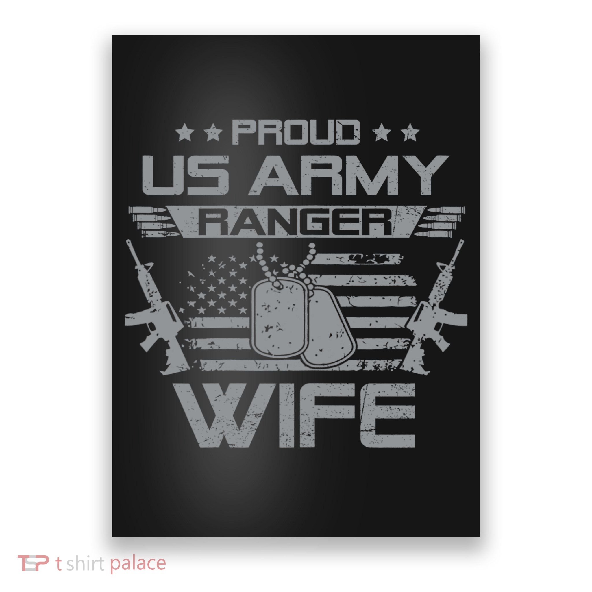 Proud US Army Ranger Wife USA Flag Poster