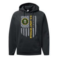 Proud US Army Veteran American Flag Performance Fleece Hoodie