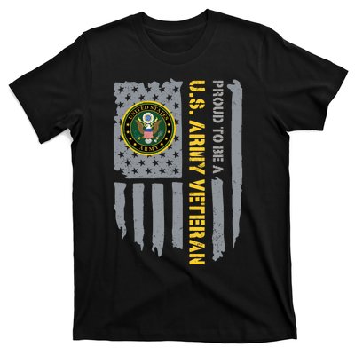 Proud US Army Veteran American Flag T-Shirt