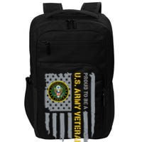 Proud US Army Veteran American Flag Impact Tech Backpack