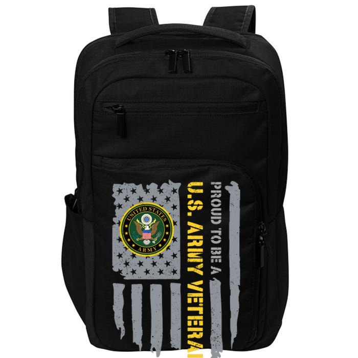 Proud US Army Veteran American Flag Impact Tech Backpack