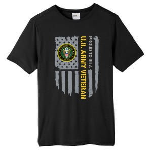 Proud US Army Veteran American Flag Tall Fusion ChromaSoft Performance T-Shirt