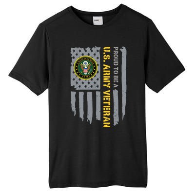 Proud US Army Veteran American Flag Tall Fusion ChromaSoft Performance T-Shirt