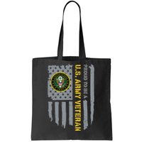 Proud US Army Veteran American Flag Tote Bag