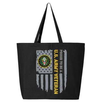 Proud US Army Veteran American Flag 25L Jumbo Tote