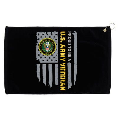 Proud US Army Veteran American Flag Grommeted Golf Towel