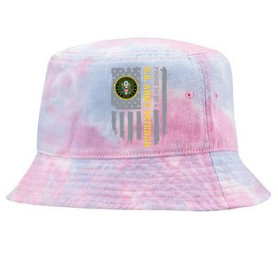 Proud US Army Veteran American Flag Tie-Dyed Bucket Hat