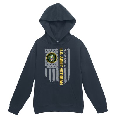 Proud US Army Veteran American Flag Urban Pullover Hoodie