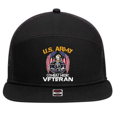 Proud US ARMY Combat Medic, Perfect Veteran Medical Military 7 Panel Mesh Trucker Snapback Hat