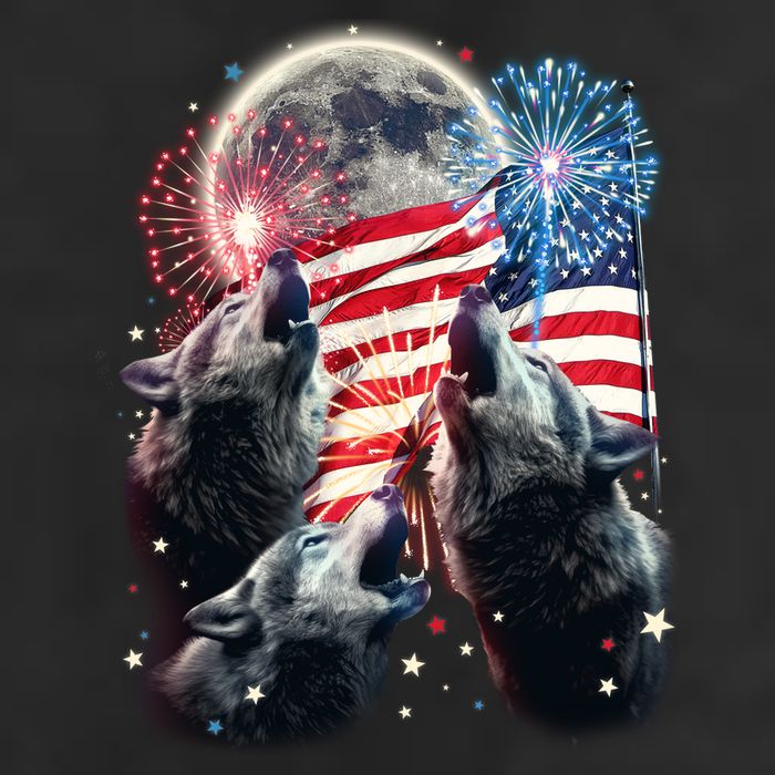 Patriotic Usa American Flag Three Wolves Moon Adult Drive Performance Visor